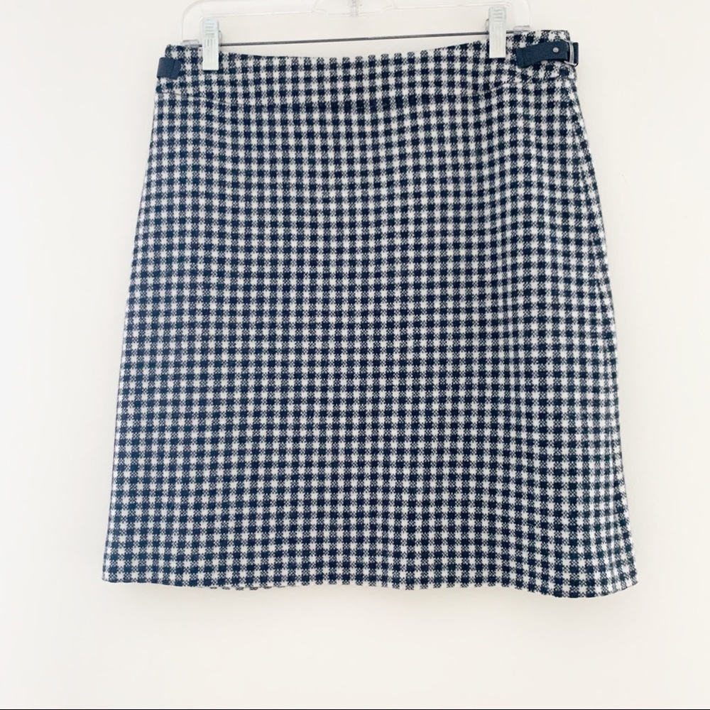 Hugo Boss Black White Wool Houndstooth Skirt 6